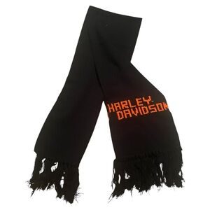 Harley-Davidson Black Scarf with Bold Orange Text